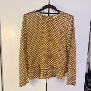 Ann Taylor Loft Patterned Peplum Blouse